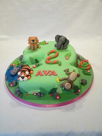 NUMBER TWO JUNGLE CAKE - Cake by Grace's Party Cakes