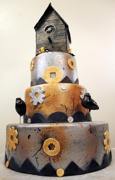 Steampunk Birdhouse Cake - Cake by Sarah Ono Jones