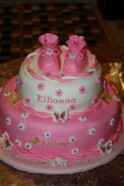 Pink and White Cake - Cake by ella1974