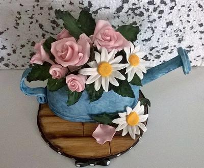 Watering can cake topper - Cake by  Pink Ann's Cakes