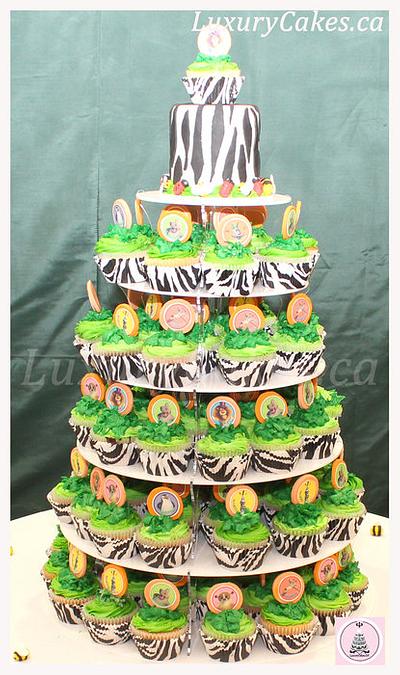 Madagascar themed cupcake tree - Cake by Sobi Thiru