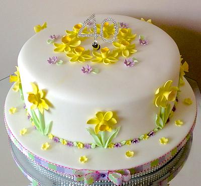 Daffodil cake  - Cake by Alison's Bespoke Cakes