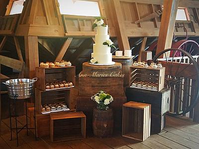 Rustic elegance Wedding cake and cupcakes - Cake by Ann-Marie Youngblood
