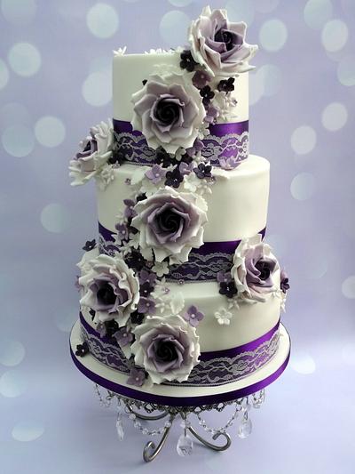Vintage purple wedding cake <3 - Cake by Clairey's Cakery