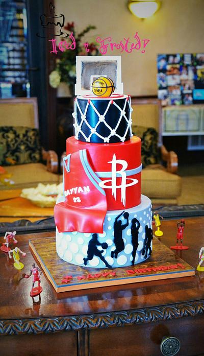 Rockets Basketball cake - Cake by Iced n Frosted!