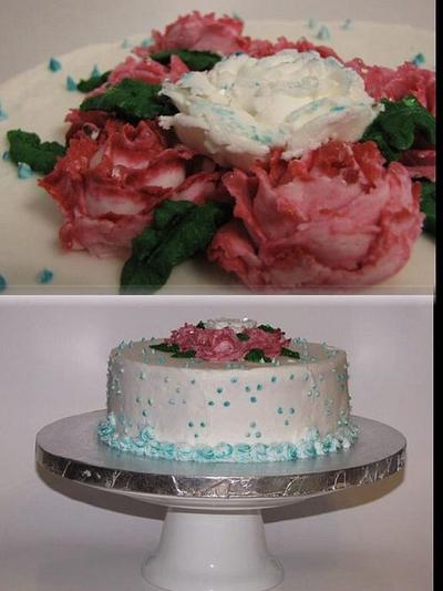 Birthday cake whit roses  - Cake by AGNES JOHN