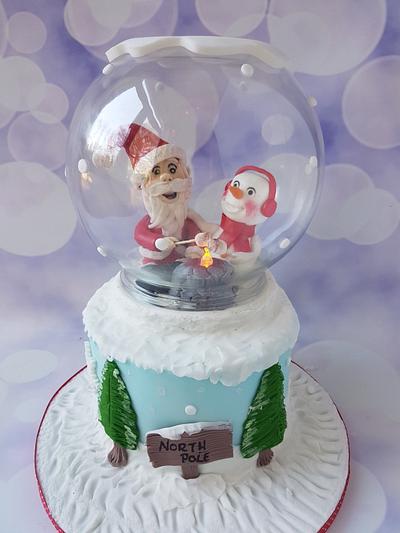 Santa and snowman globe cake - Cake by Jenny Dowd