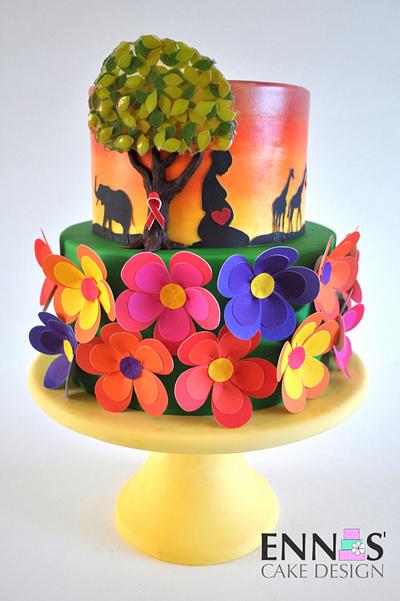 African Sunrise, UNSA Collaboration  - Cake by Irina - Ennas' Cake Design