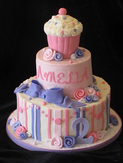 Girly Cupcake Themed Cake - Cake by Deborah