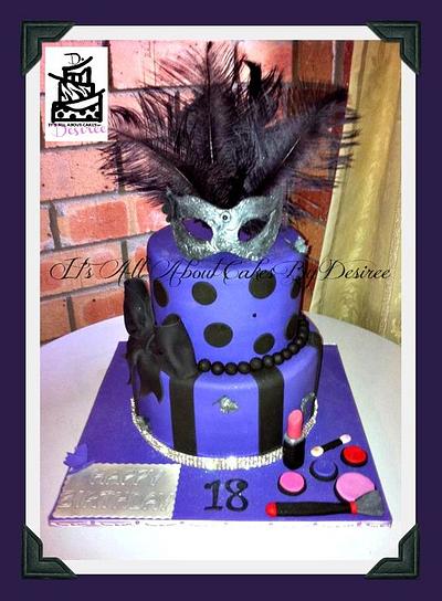 Purple Masquerade Themed 18th Birthday Cake - Cake by Desiree