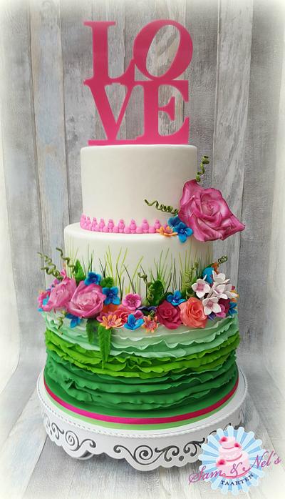 Spring Weddingcake - Cake by Sam & Nel's Taarten