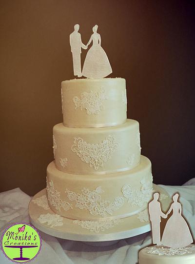 Lace Wedding Cake - Cake by Monika's Creations