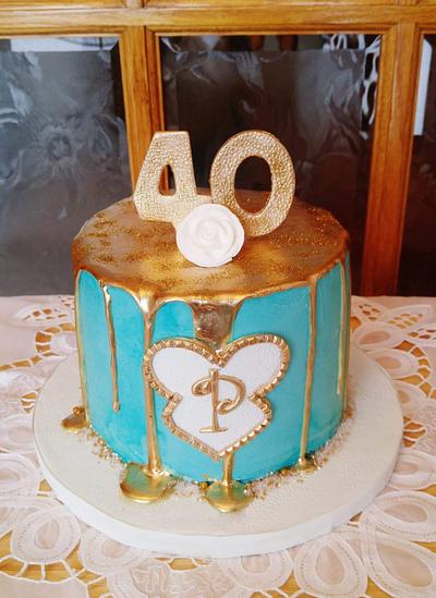 40TH. GOLD DRIP - Cake by Enza - Sweet-E