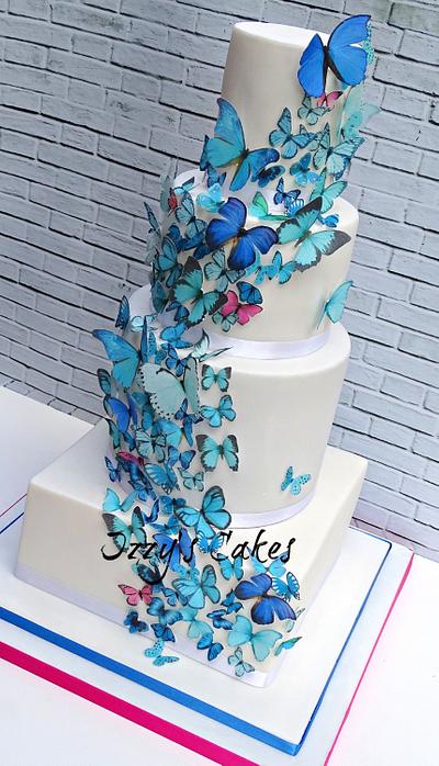 Blue Butterflies Wedding - Cake by The Rosehip Bakery
