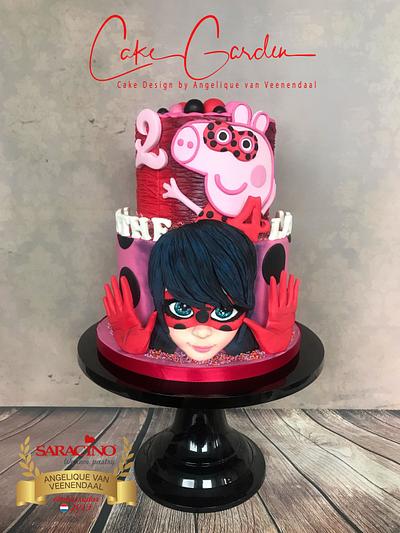 When Peppa Pig meets Miraculous Ladybug cake - Cake by Cake Garden 