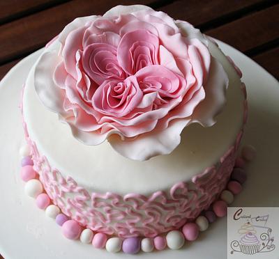  Cake with English rose. - Cake by Celia
