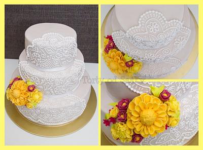 Wedding cake with painting - Cake by cakebysaska