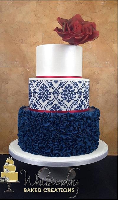Navy Ruffle - Cake by Whitsunday Baked Creations - Deb Smith