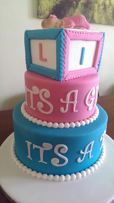 TWINS babyshower cake - Cake by Tracycakescreations