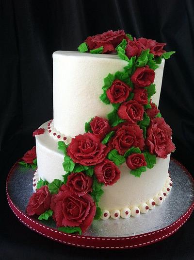 Buttercream Roses  - Cake by Shirley Jones 