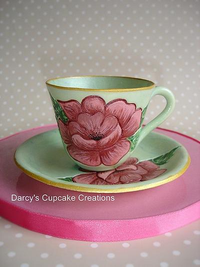 sugar teacup and saucer - Cake by DarcysCupcakes