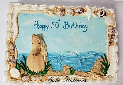 Horse on the beach - Cake by Donna Tokazowski- Cake Hatteras, Martinsburg WV