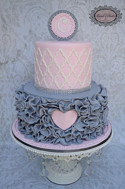 Pink Heart - Cake by Karens Kakes
