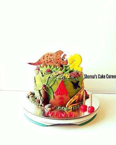 Dinosaur themed cake  - Cake by Shorna's Cake Corner