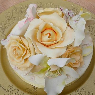 Flores en azúcar. Topper de Pastel - Cake by Anna Salas Pastelería 