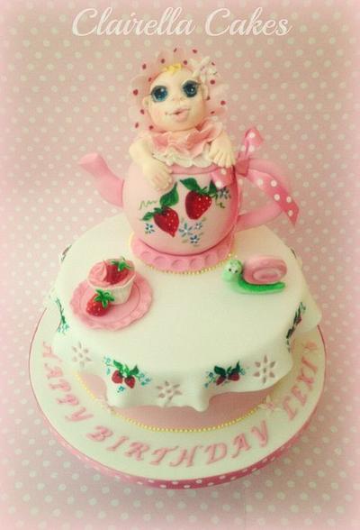 The Strawberry Teapot - Cake by Clairella Cakes 