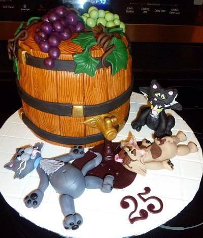 Wine and cat lover - Cake by Marie-France
