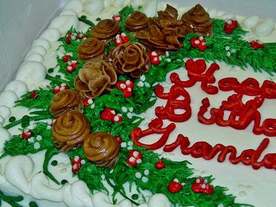 Pine cone, Acorn, greenery buttercream cake  - Cake by Nancys Fancys Cakes & Catering (Nancy Goolsby)