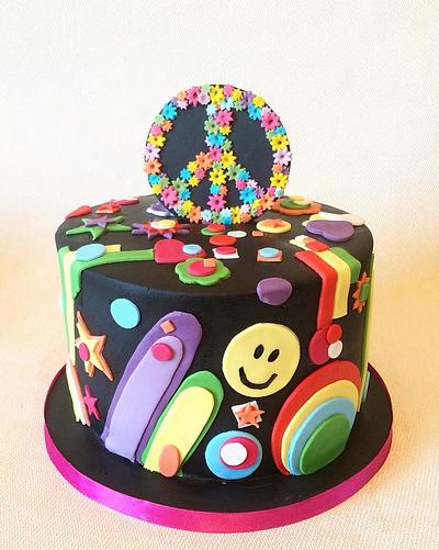 Psychedelic Cake and Cupcakes! - Cake by Beth Evans