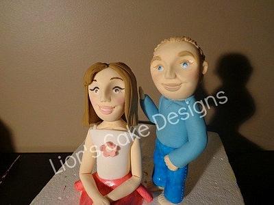 Brother and sister toppers - Cake by Lior's Cake Designs