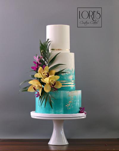 Tropical wedding Cake   - Cake by Lori Mahoney (Lori's Custom Cakes) 
