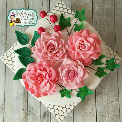 #worldcancerday Sugar flowers and Cakes in Bloom Collaboration  - Cake by Melting Secrets by Kirti