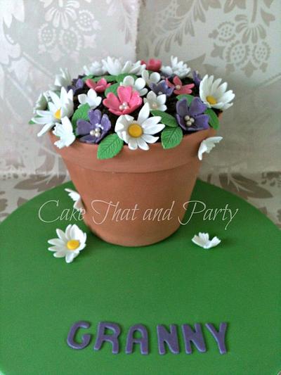 Flower pot cake  - Cake by yvonne