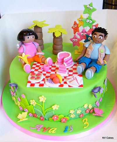 Dora the Explorer and Diego - Cake by Nikki