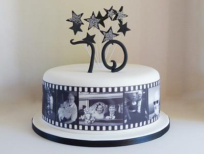 70th Birthday photo strip cake - Cake by Angel Cake Design