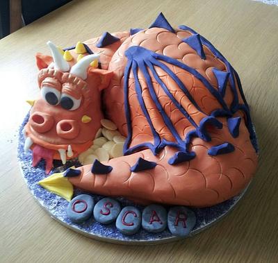 Friendly Orange and purple dragon - Cake by lisa-marie green