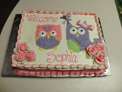 owl baby shower - Cake by BaileyBakes
