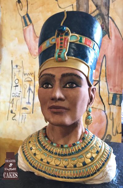 Nefertiti sculpted bust - pharaohs tomb collaboration  - Cake by Dragons and Daffodils Cakes
