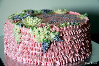 Frills & Flowers Cake - Cake by creamblooms