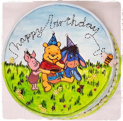 Hand Painted Winnie the Pooh birthday cake - Cake by Angelic Cakes By Sarah