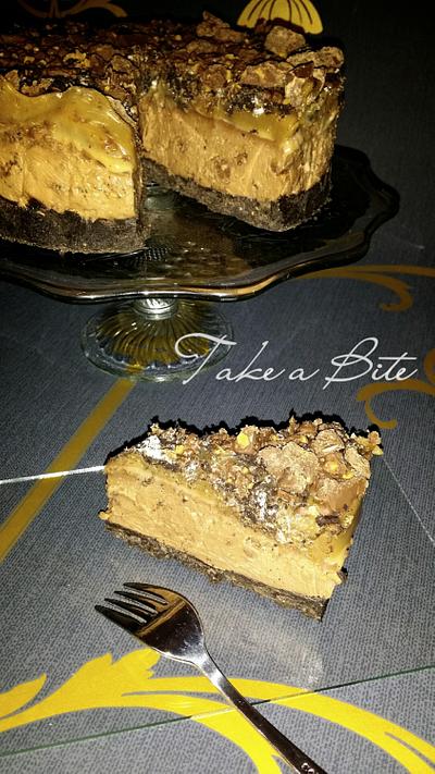 Tony's Chocolonely seasalt caramel cheesecake - Cake by Take a Bite