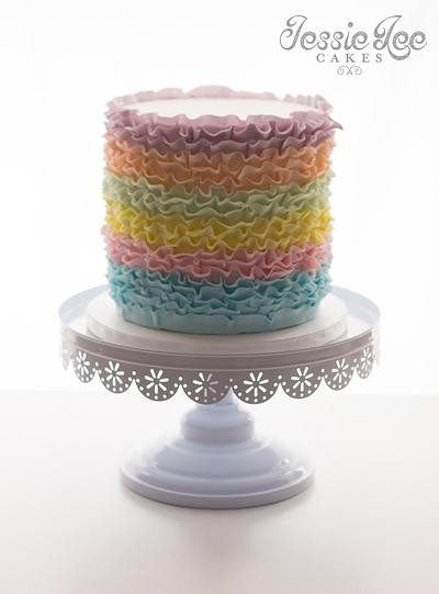 Rainbow Ruffles. - Cake by Jessie lee cakes