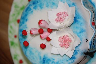 Gum paste flower - Cake by shruti