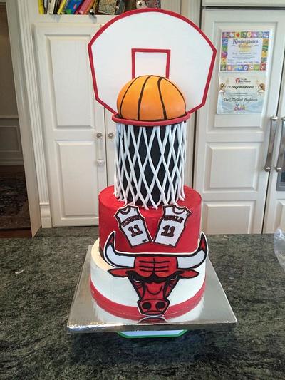 Chicago Bulls Basketball / Backboard Birthday Cake!  - Cake by KimmyCakes