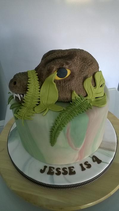 T Rex birthday cake - Cake by Combe Cakes
