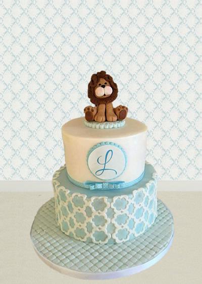 Lion christening cake - Cake by littlecakespace
